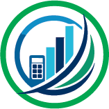 Accounting and taxation icon showing financial analysis and business reports