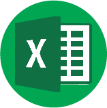 Microsoft Excel and Word training icon representing computer skills and office tools