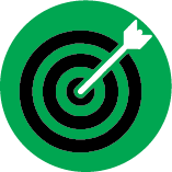 Goal setting icon showing target and planning for success and achievement
