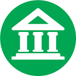 Banking services icon representing financial institutions and money management