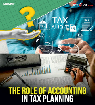 Tax audit and accounting concept showing calculator, financial charts, and digital tax planning icons